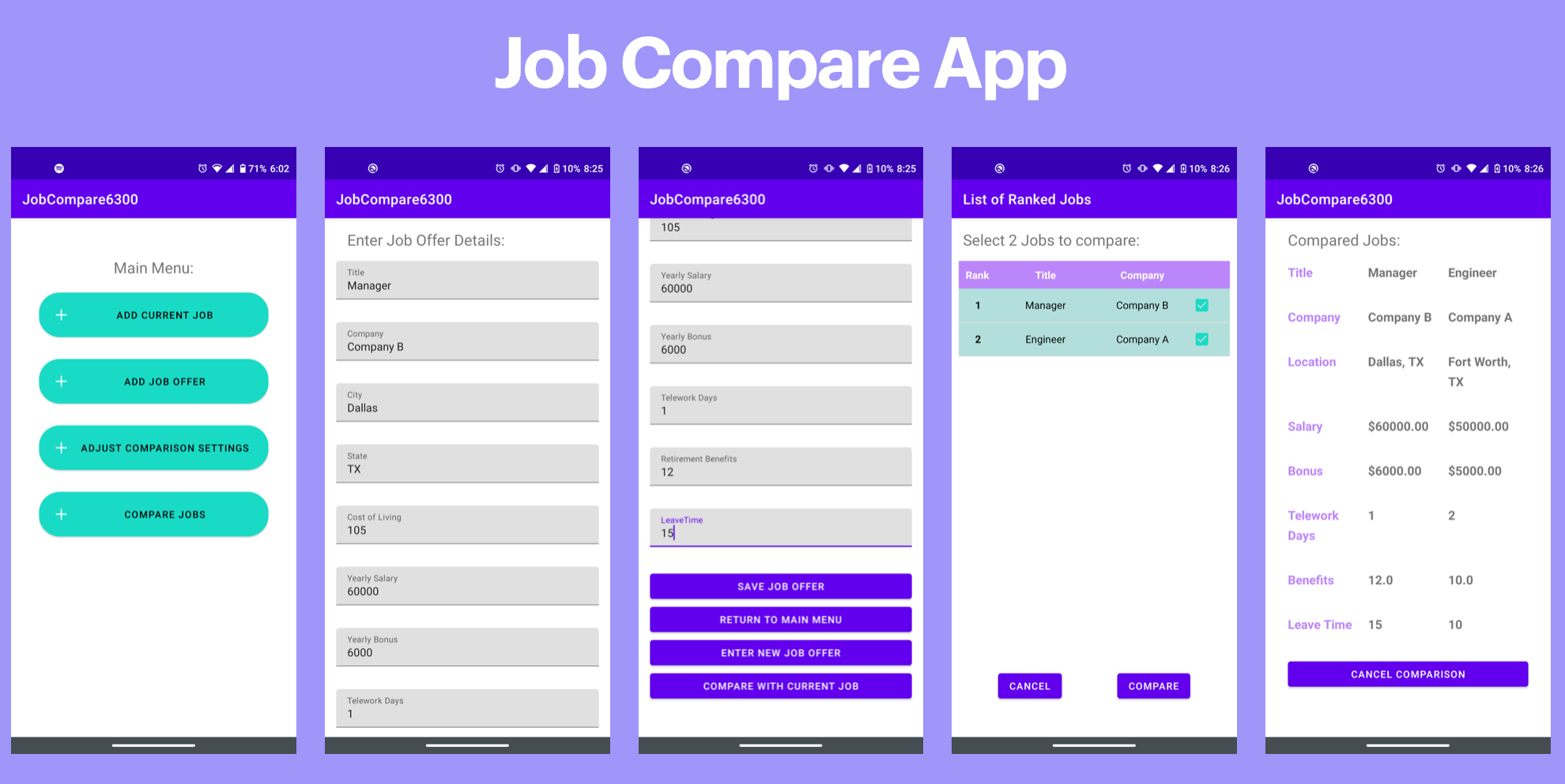 Job Compare App